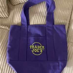 Trader Joe's Purple Canvas Tote Bag